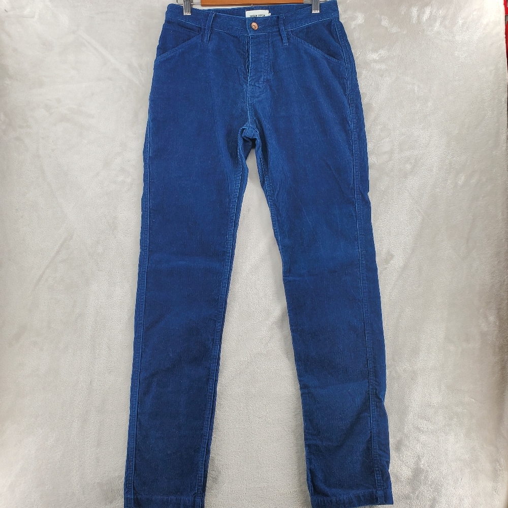 Taylor Stitch Corduroy Pants Mens 28 Blue Slim Fit Button Fly Chore Utility - Picture 1 of 9